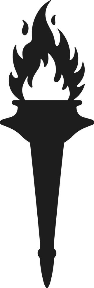 Flaming Torch Silhouette - Symbol of Liberty and Freedom for Independence Day Design vector