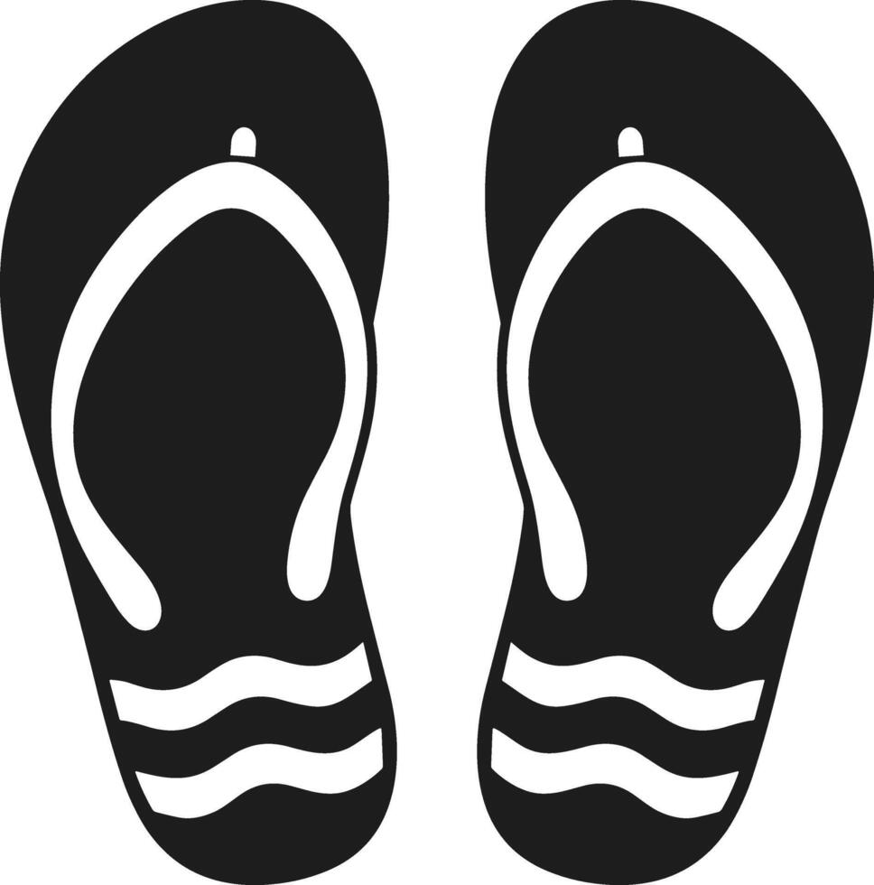 Flip Flop Sandals Silhouette - Summer Beach Footwear Illustration vector