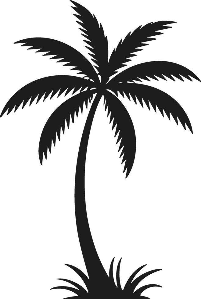 Tropical Palm Tree Silhouette - Summer Island Vibe Graphic for Beach Themes vector