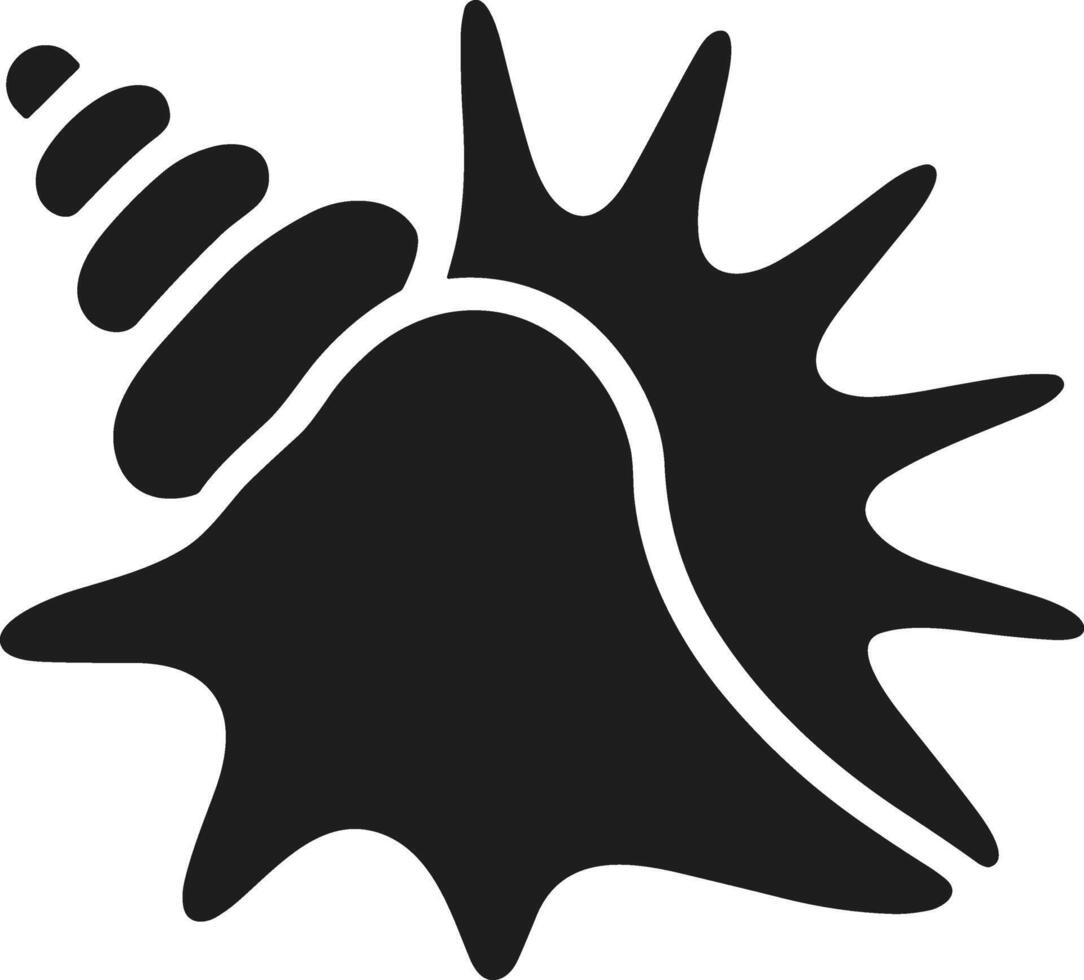 Spiky Seashell Silhouette - Marine Life Illustration for Ocean, Beach, and Summer Designs vector