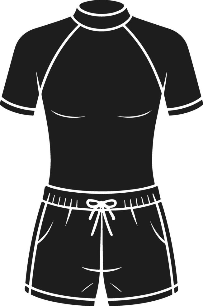 Summer Swimsuit and Shorts Silhouette - Beachwear Fashion Illustration vector