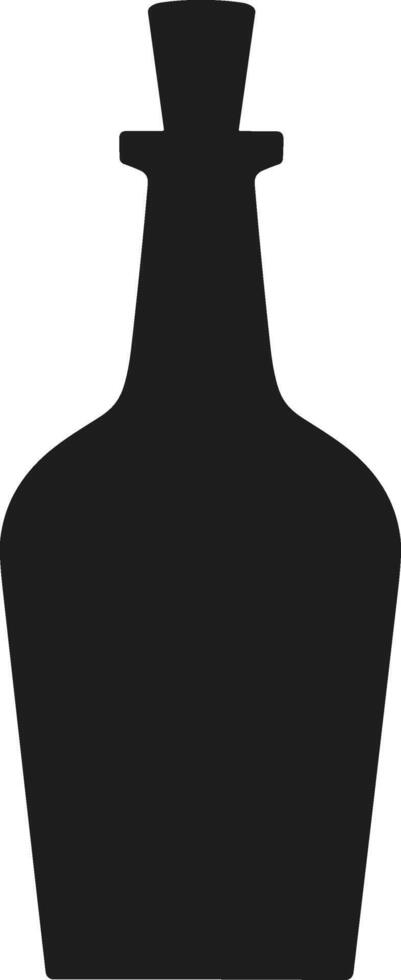 Tequila Bottle Silhouette - Classic Liquor Flask Illustration vector