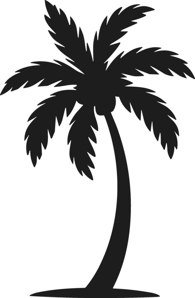 Tropical Palm Tree Silhouette - Summer Paradise Beach Icon for Vacation Designs vector