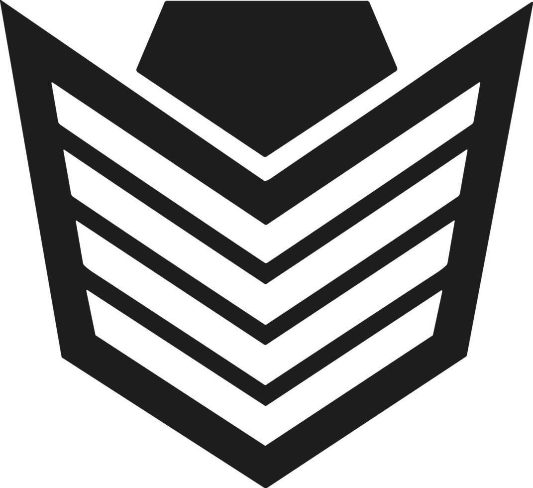 Military Chevron Silhouette - Bold Rank Insignia Emblem Design vector