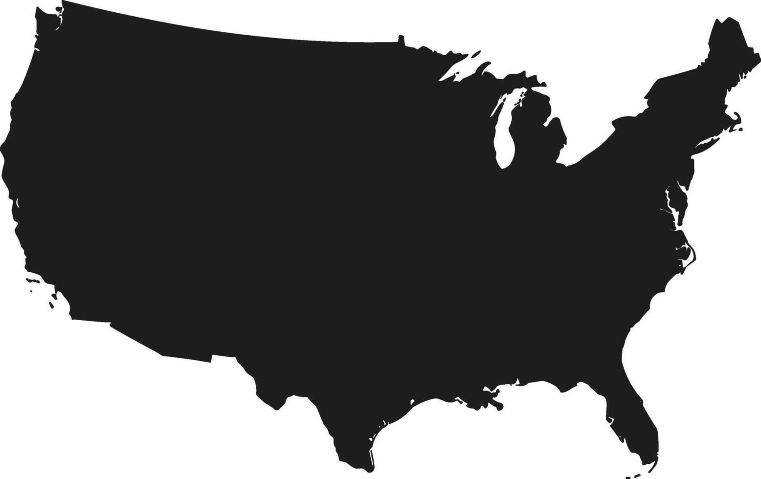 United States Map Silhouette for Independence Day and Patriotic Designs vector