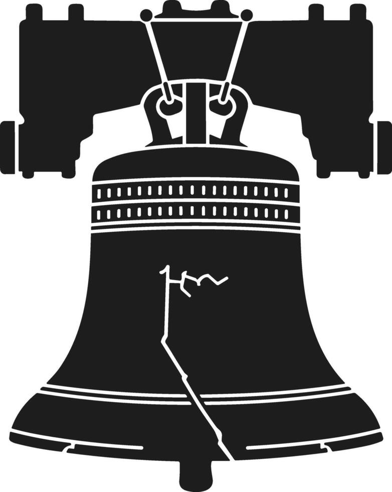Liberty Bell Silhouette Illustration for U.S. Independence Day vector