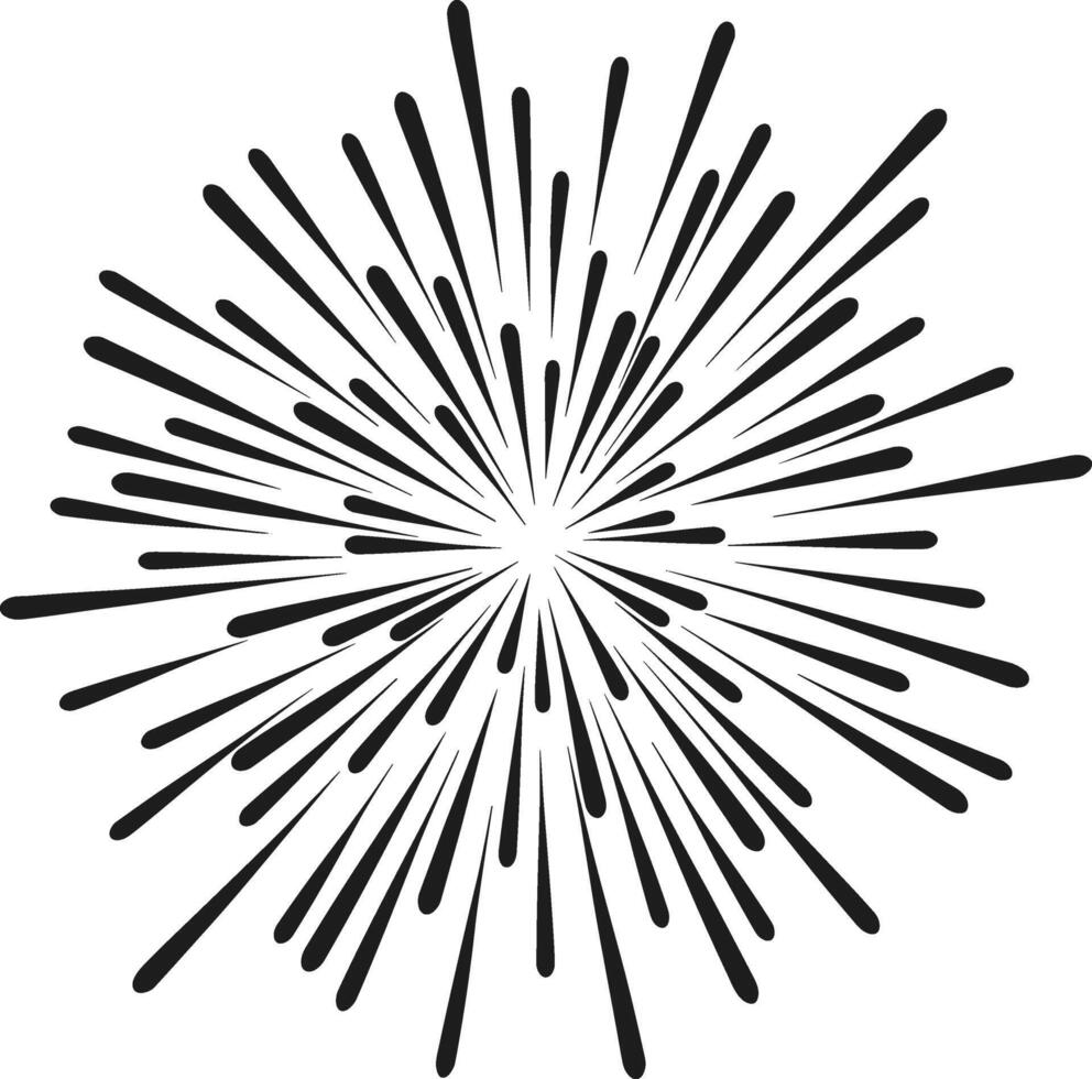 Retro Firework Starburst Silhouette - Radiating Celebration Explosion Design vector