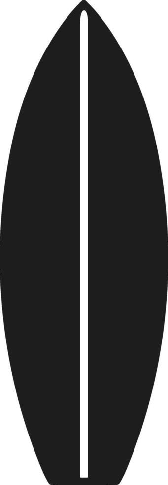 Classic Surfboard Silhouette with Central Stripe - Summer Beach Icon vector
