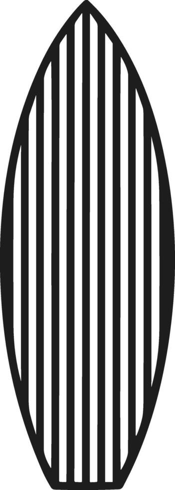 Vertical Striped Surfboard Silhouette - Minimalist Summer Beach Design vector