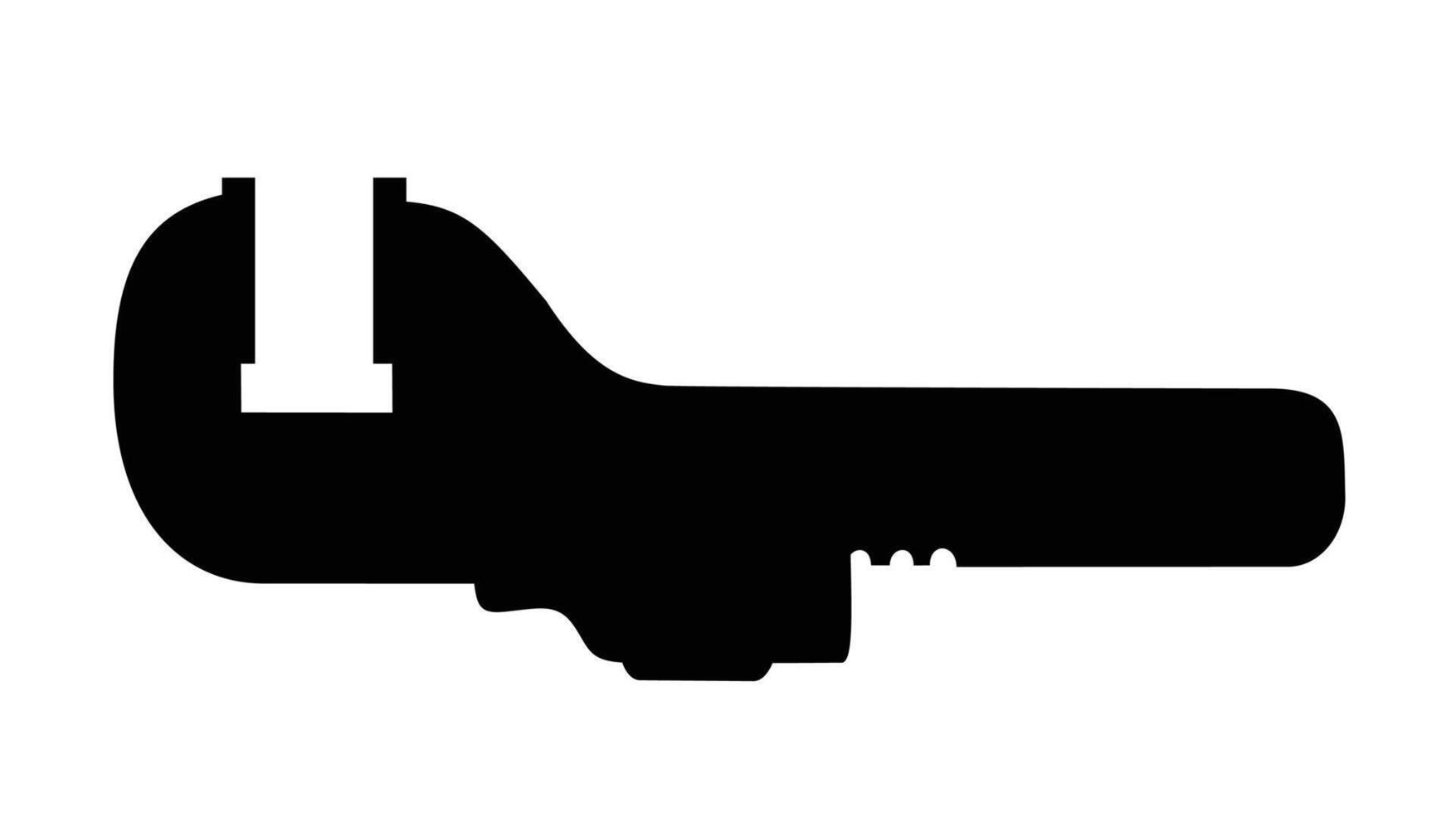 A black and white silhouette of a gun vector