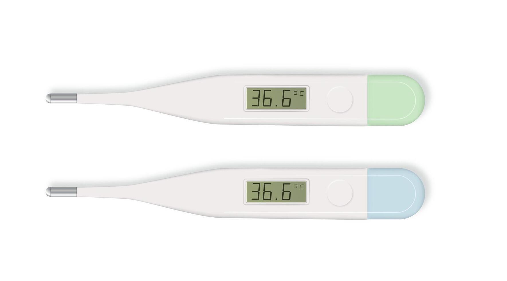 Electronic modern thermometer isolated on white. Fever diagnostic and healthcare concept. vector