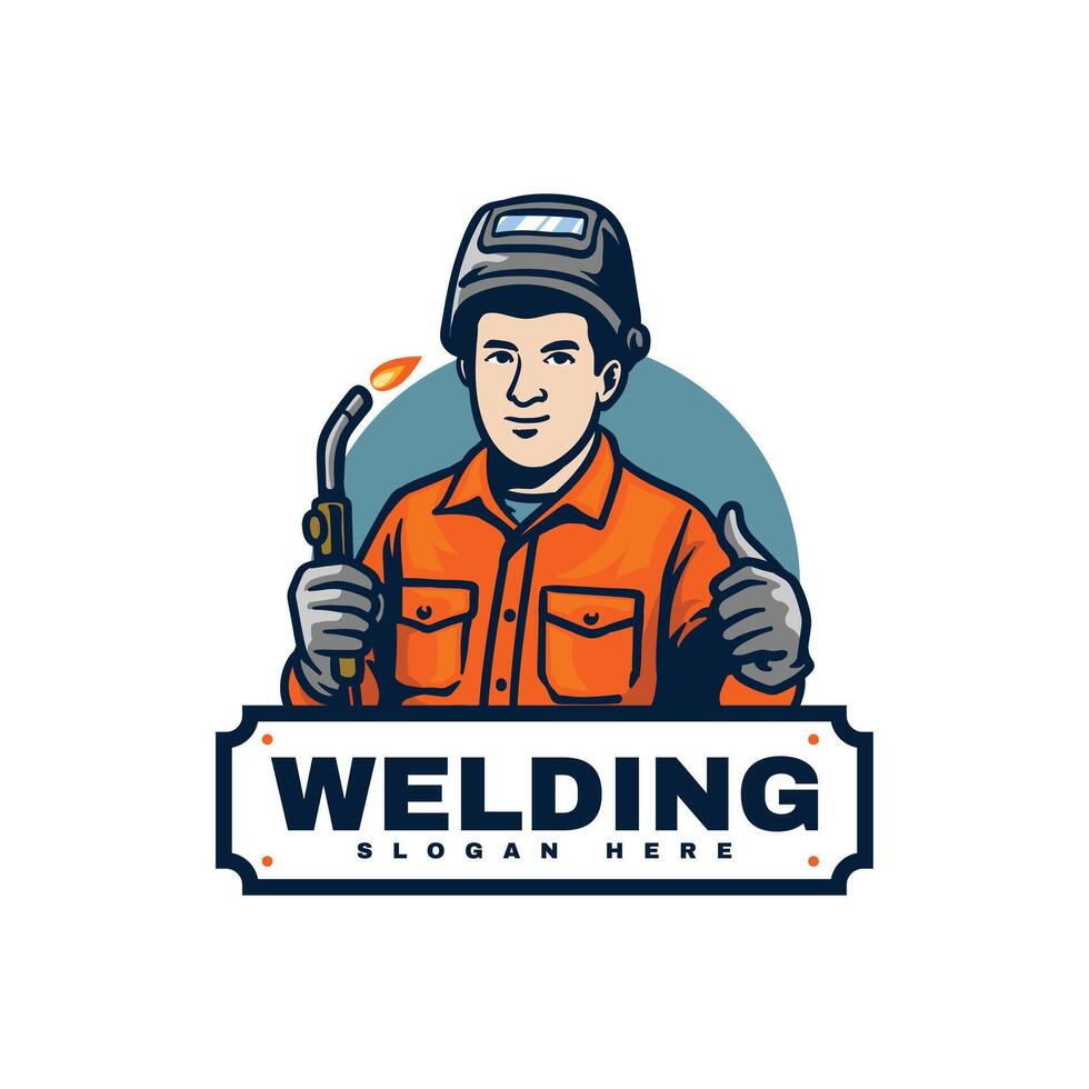 simple welder logo vector