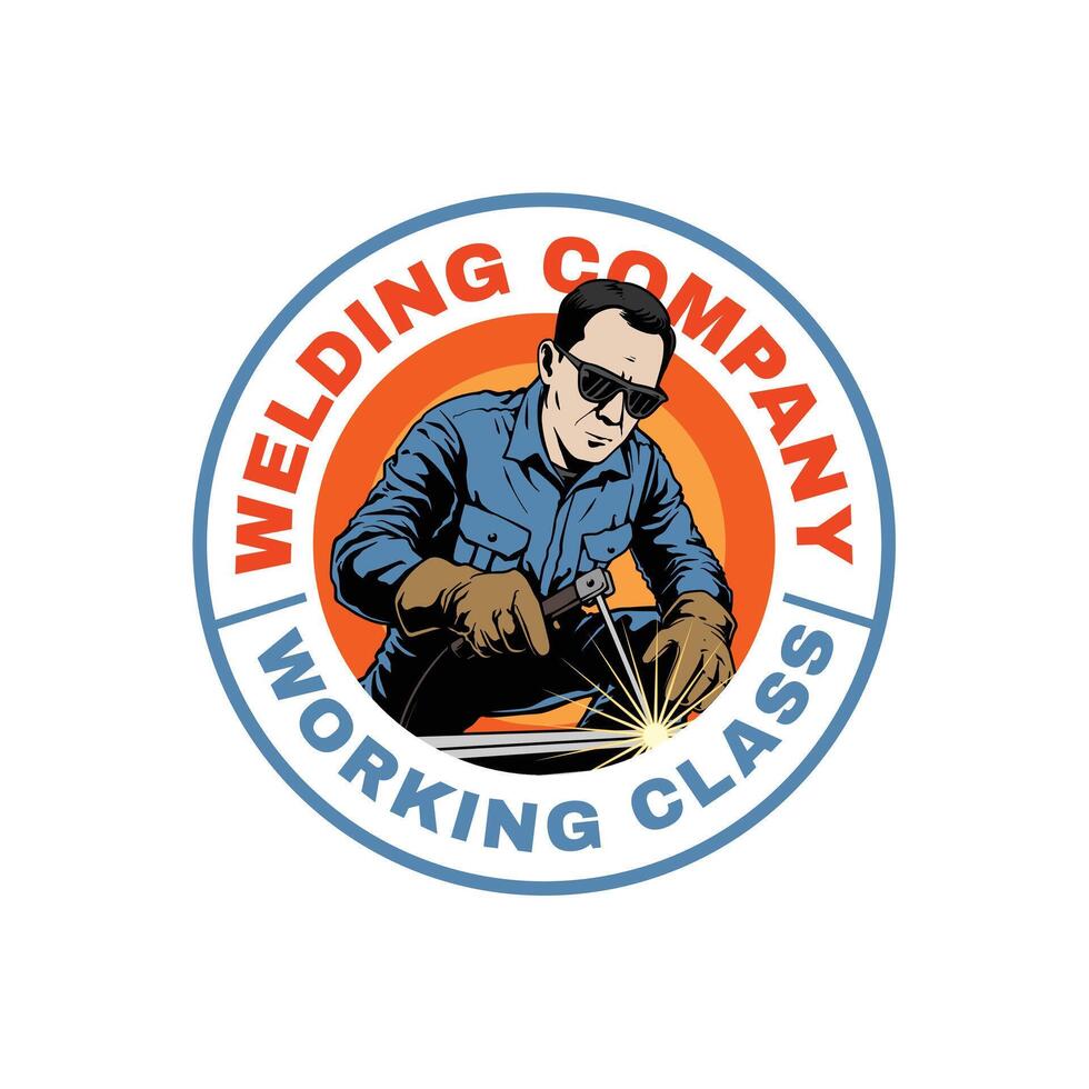 welding logo, badge, emblem design vector