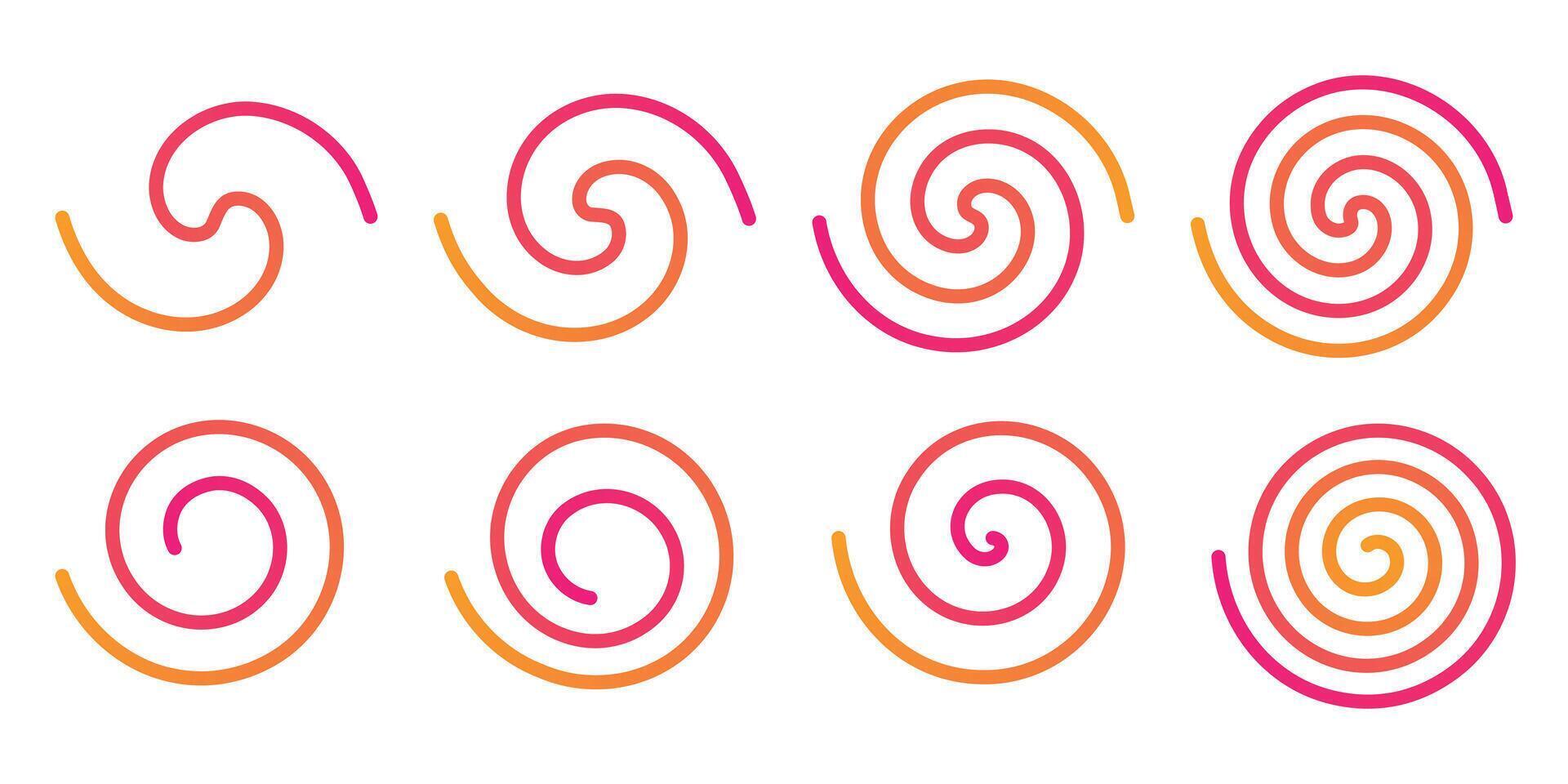 Gradient Spiral Shapes for Design and Presentation vector