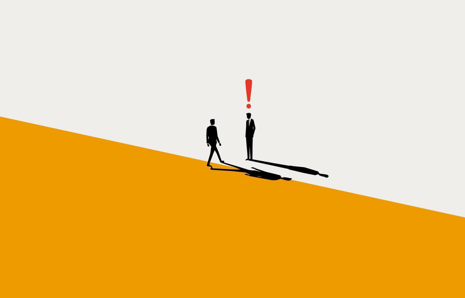 Businessman stepping into rival territory, business competiton, invading market of business competitor concept, minimal business design. vector