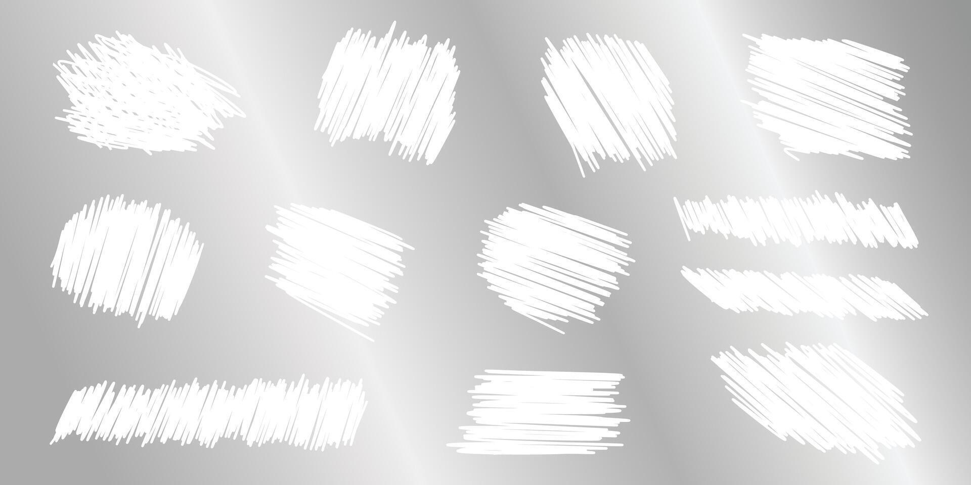 Lottery card scratch on silver shiny metal background - smeared charcoal fuzzy dabs scuff scribble vector