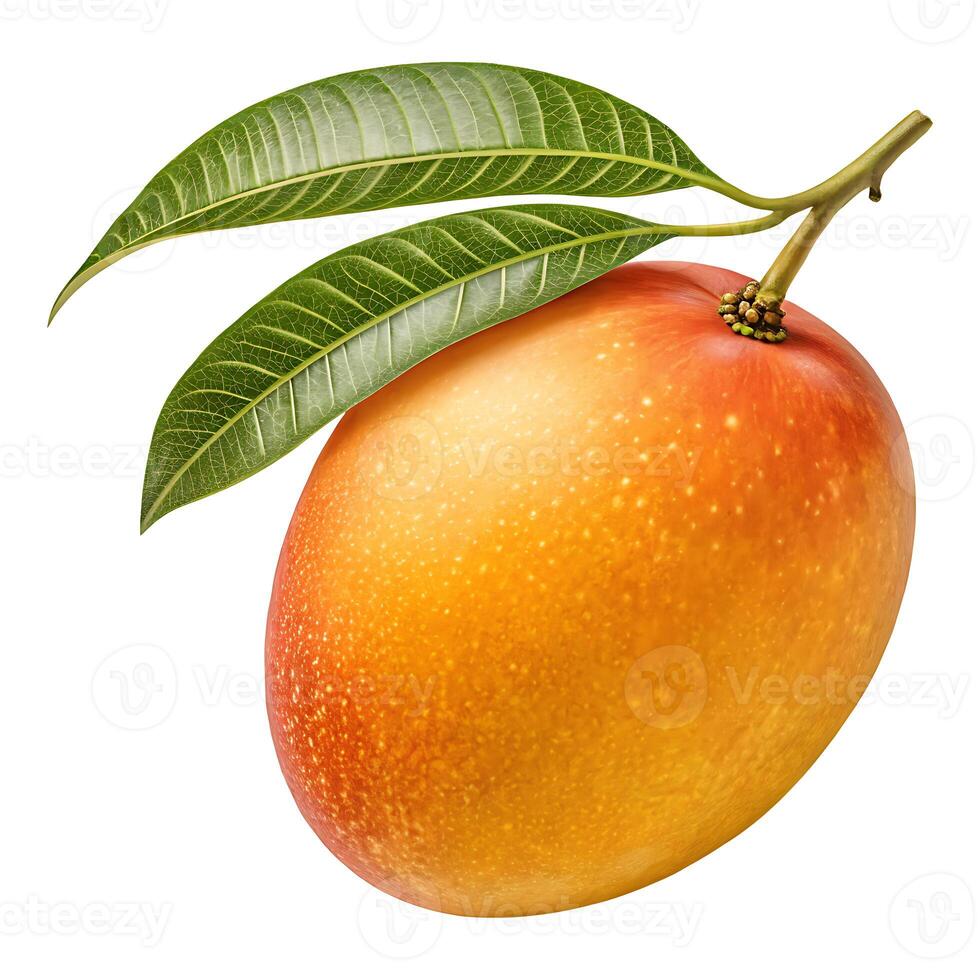 Ripe, juicy, and sweet orange-yellow apricots and a peach, each with a fresh green leaf, are isolated on white as healthy vegetarian food photo