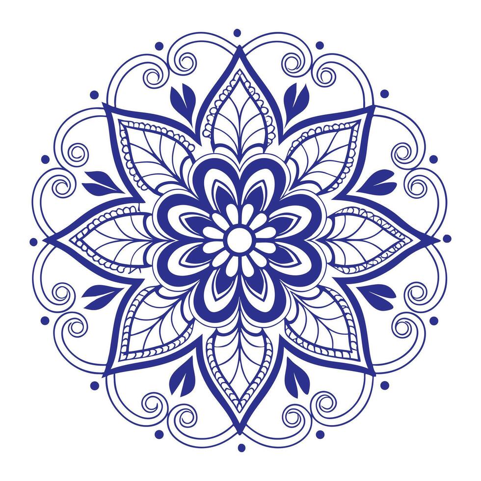 a blue and white circular pattern vector