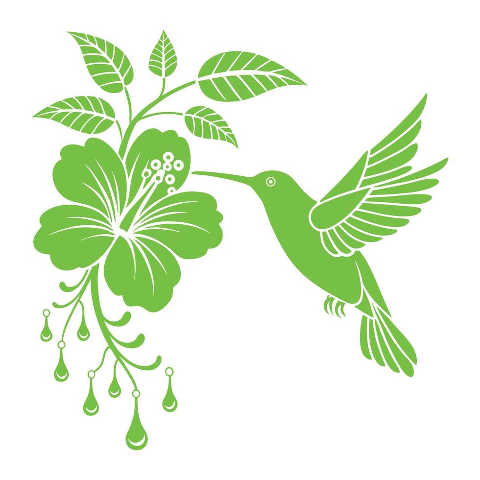 Humming bird and flower vector