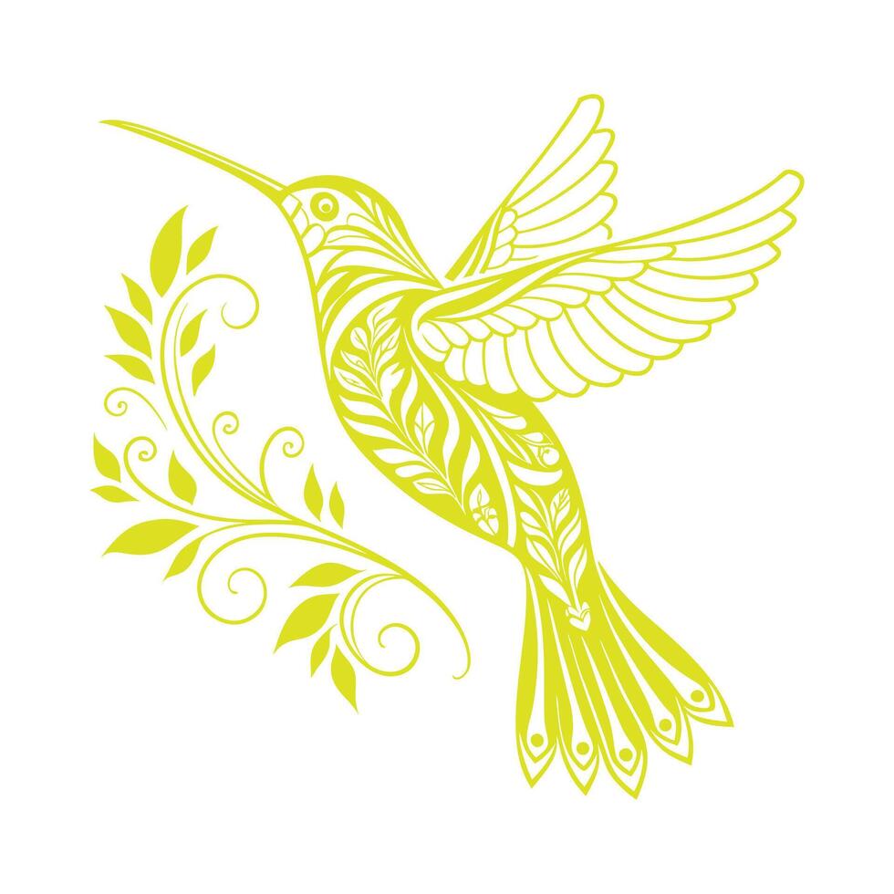 Hand drawn bird outline illustration vector