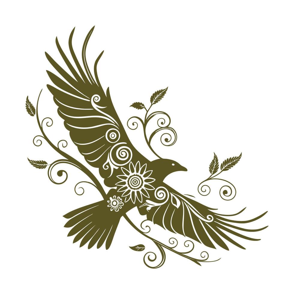 A drawing of a blue and white bird with a blue background vector
