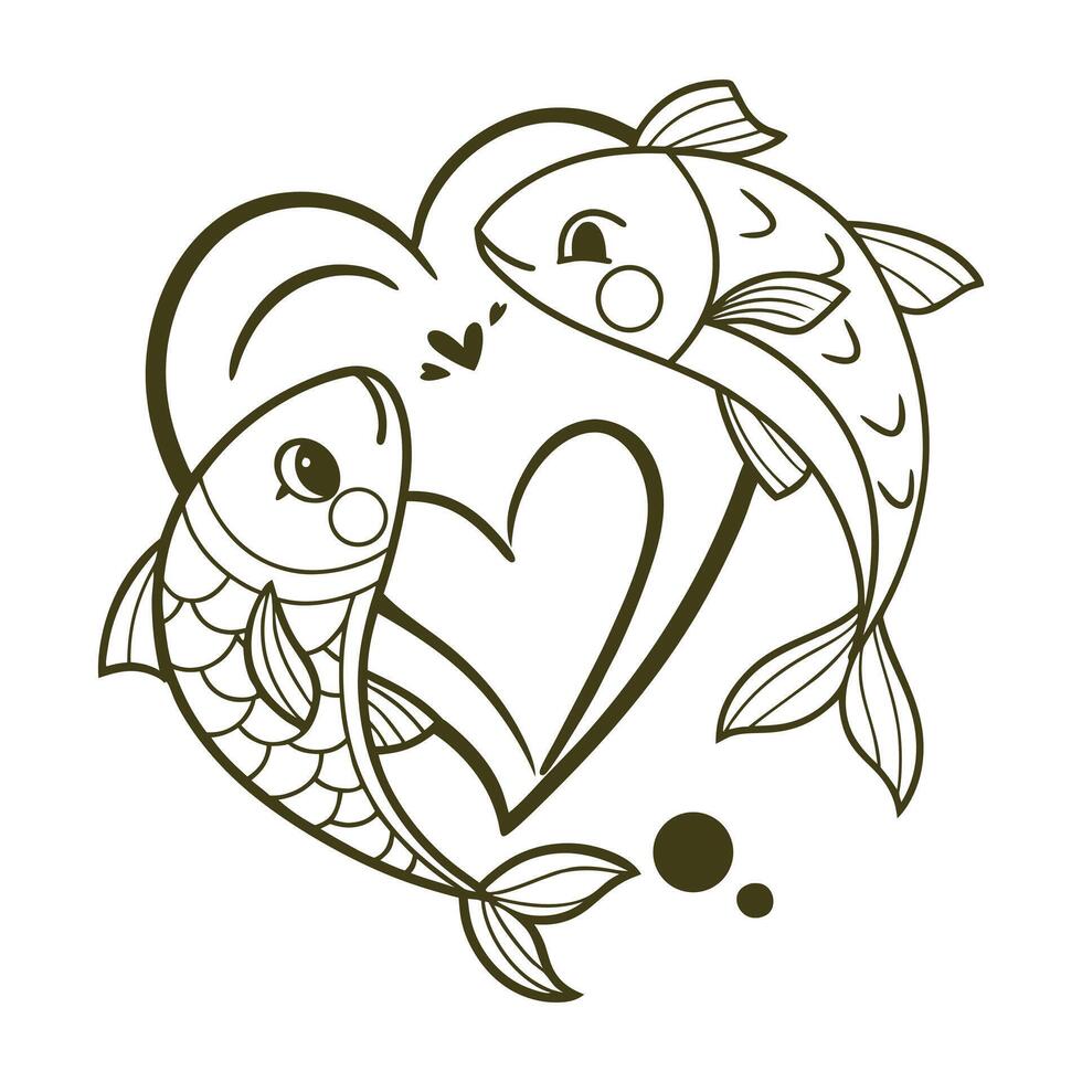 Coloring Pages for Kids Fish Coloring Page vector