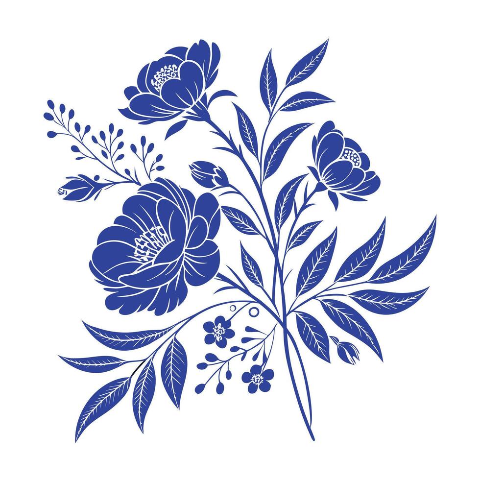 Embroidery design details flower vector