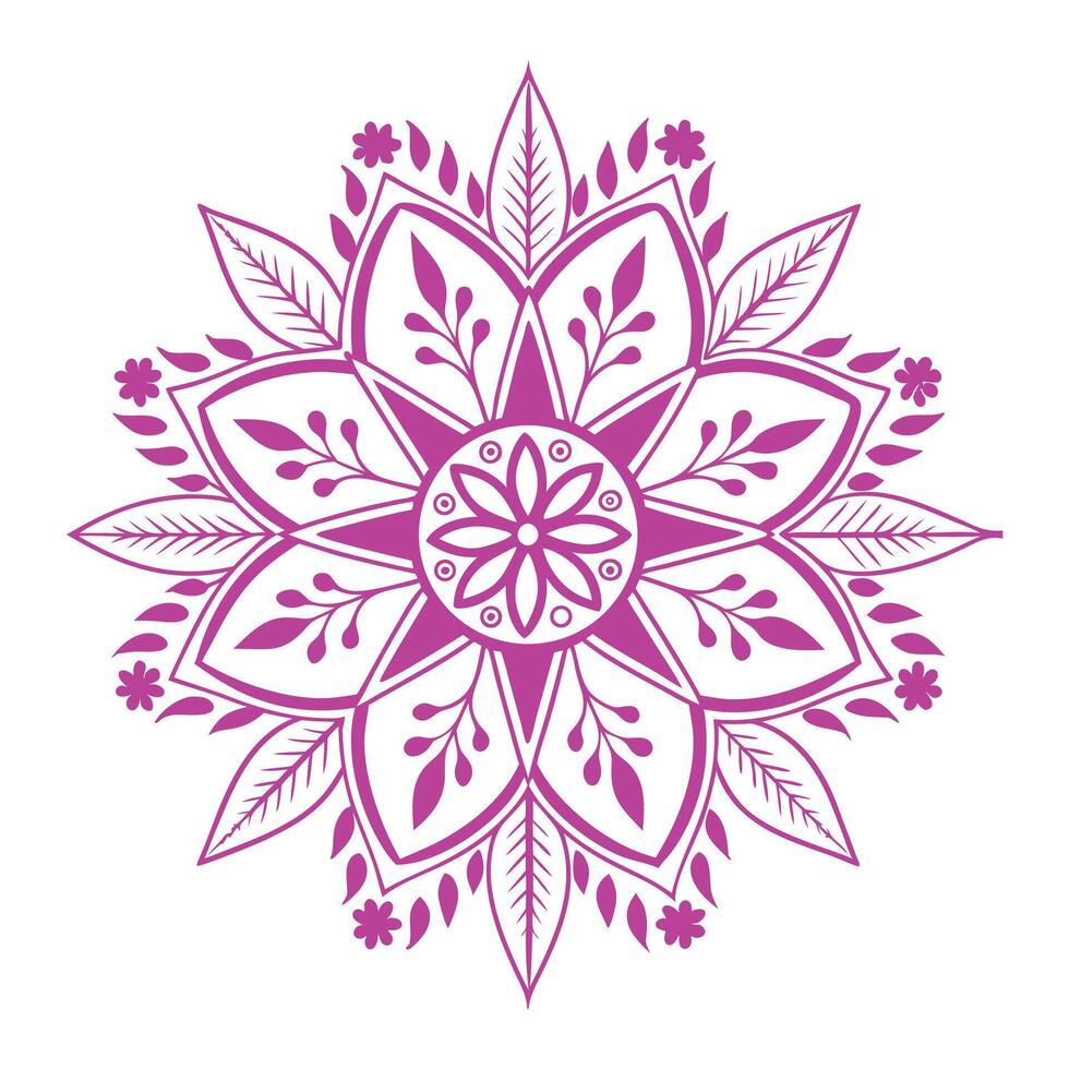 An artistic arrangement of purple flowers and green leaves floral design. vector