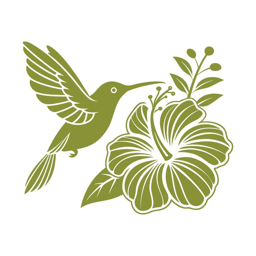Flying hummingbird realistic background with tropical fauna vector