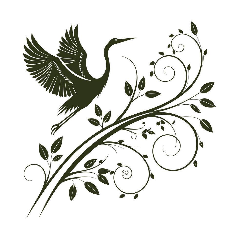 Birds on branches. nature and animal vector