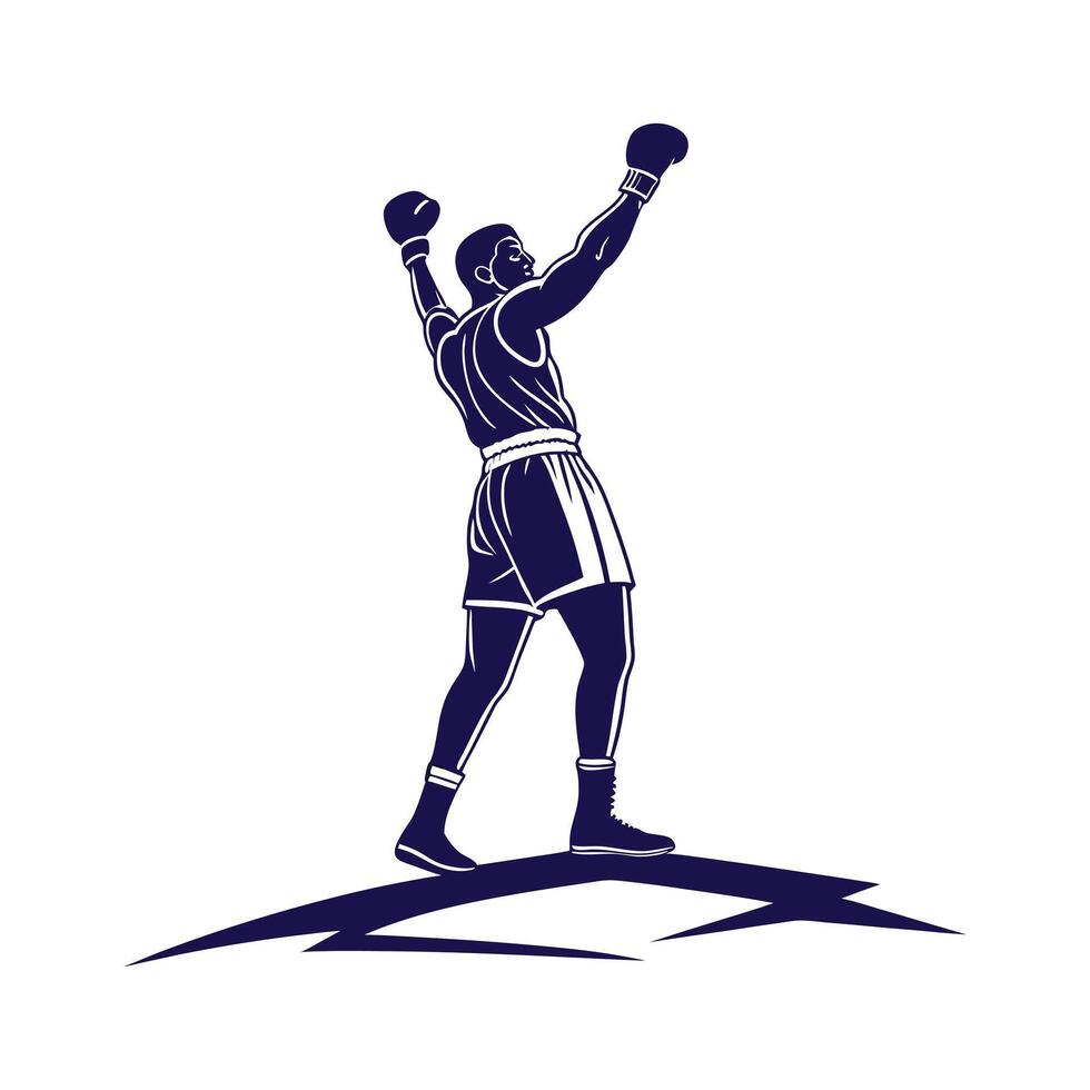 Silhouette of a boxer vector