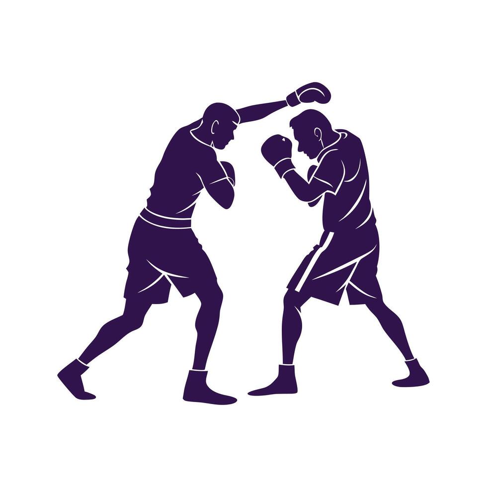 Silhouettes of fights with martial vector