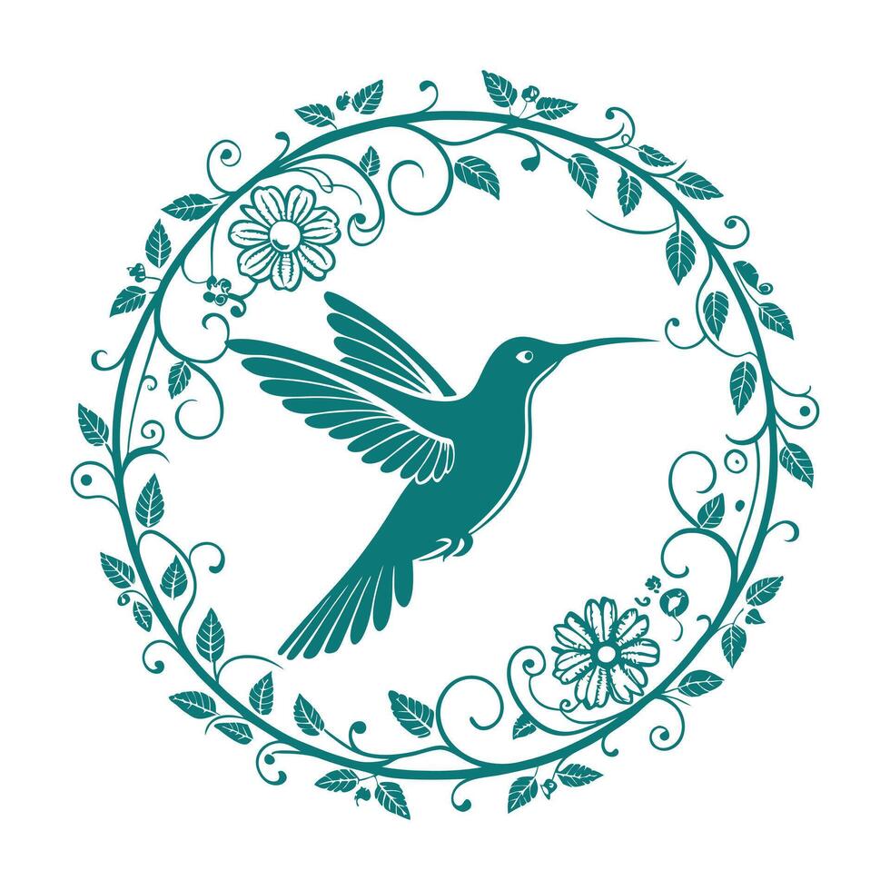 Cheerful Parrot in a Leafy Wreath vector