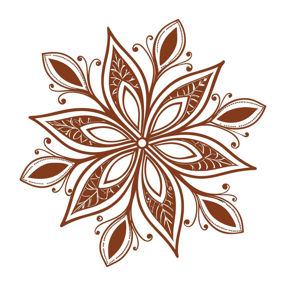 illustration of mehndi ornament. Traditional indian style vector