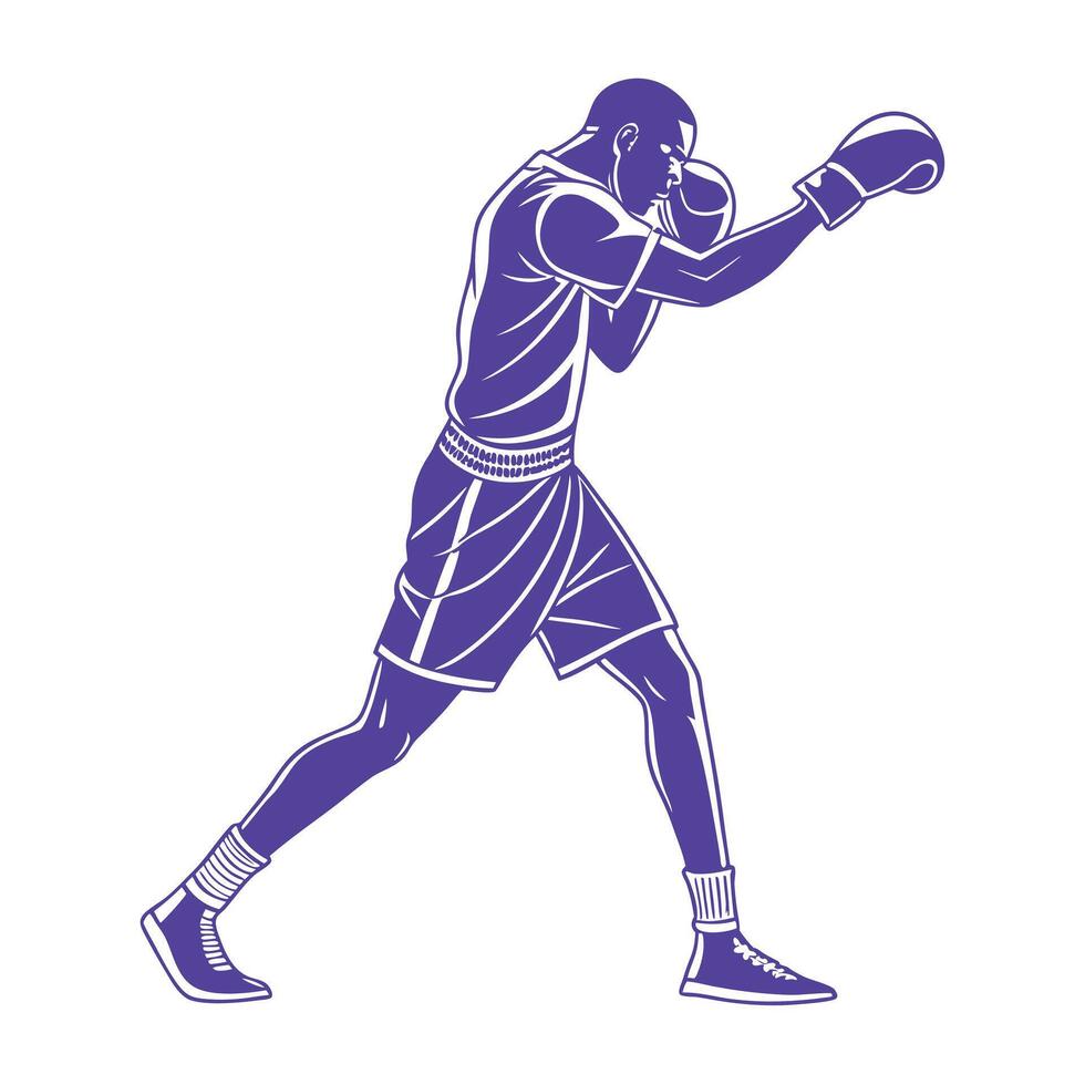 Black silhouette of an athlete boxer vector
