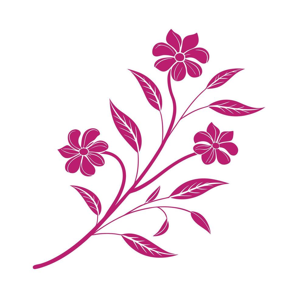 A red and white design with a red flower on it vector