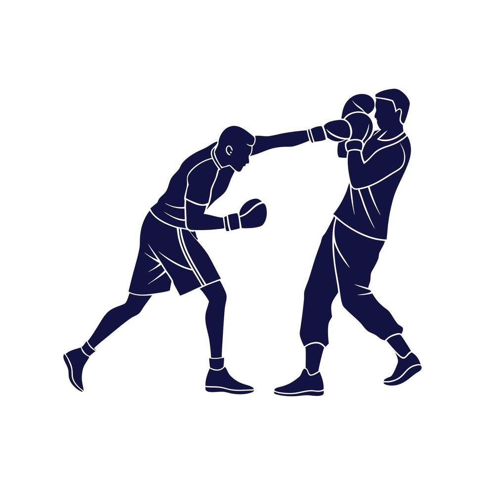 Two boxers in a boxing ring vector