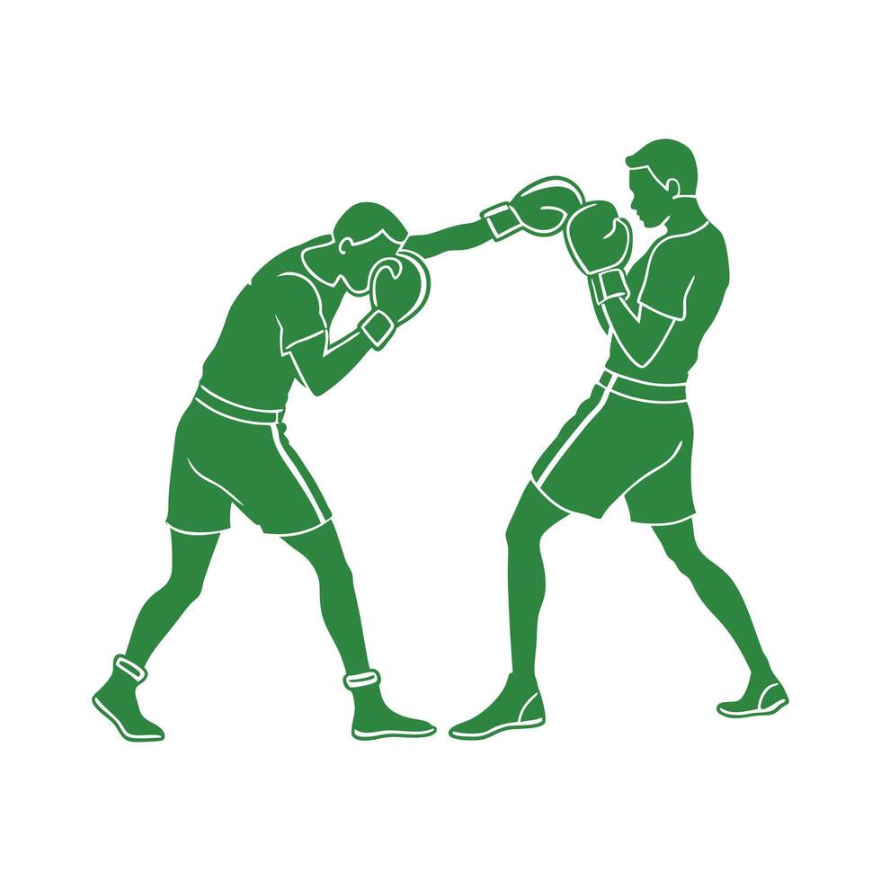 Fighter Boxing Silhouettes Ar vector