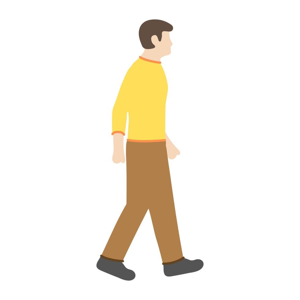 Man Walking in Casual Clothes vector