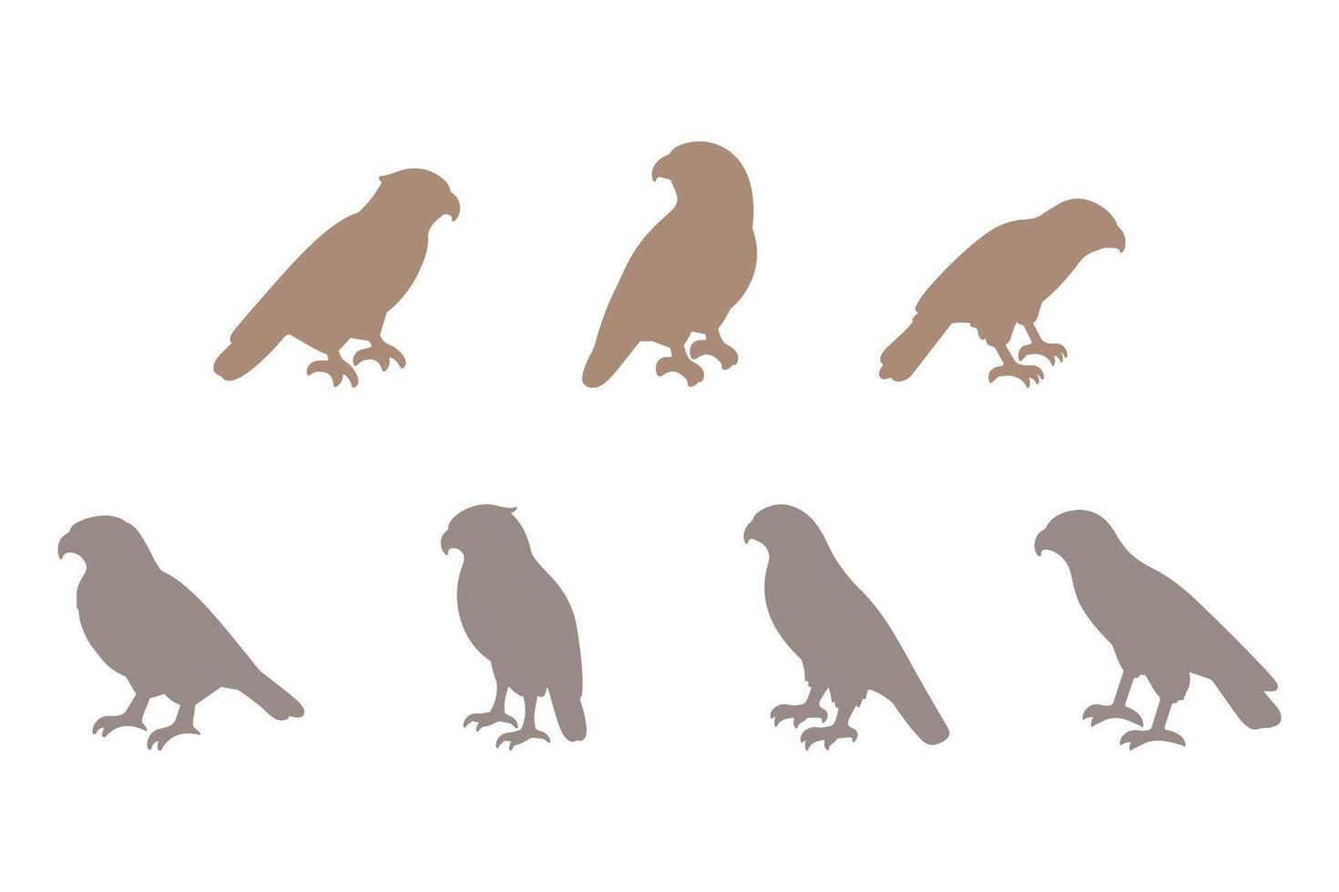 Hawk Bird Silhouette Icon Set vector