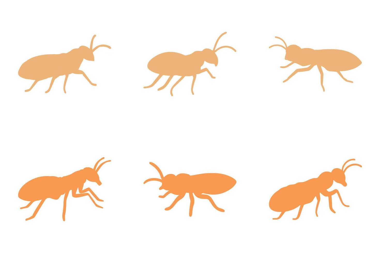 Termite Silhouette Icon Set. Animal Illustration Design vector