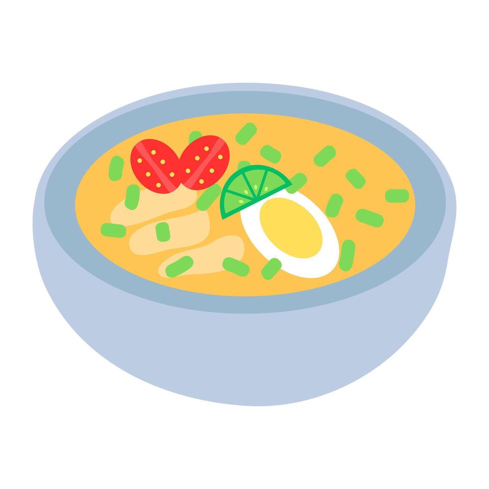 Closeup Soto Indonesian Food Illustration vector