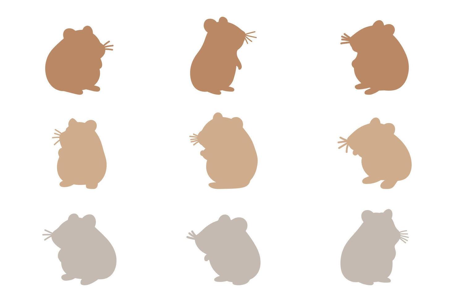 Hamster Silhouette Icon Set. Animal Illustration Design vector