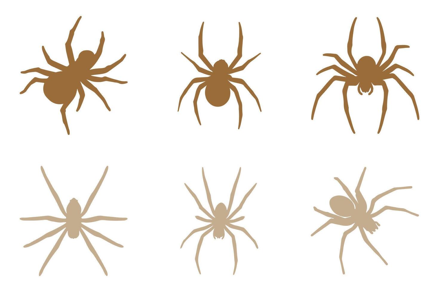 Widow Spider Silhouette Icon Set. Animal Illustration Design vector