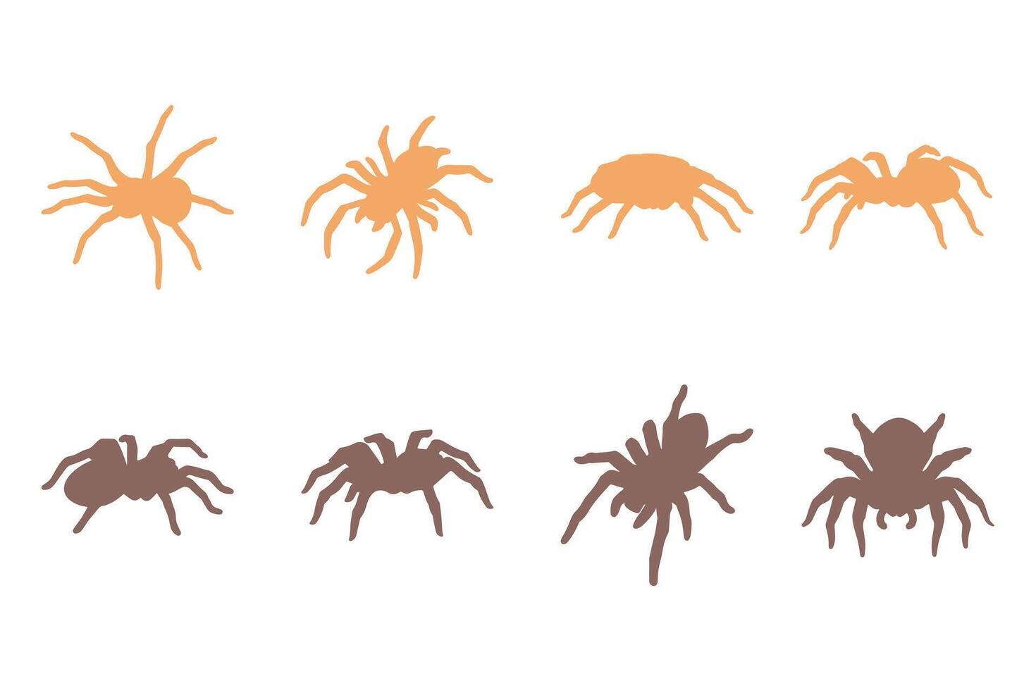 Tarantula Silhouette Icon Set. Animal Illustration Design vector
