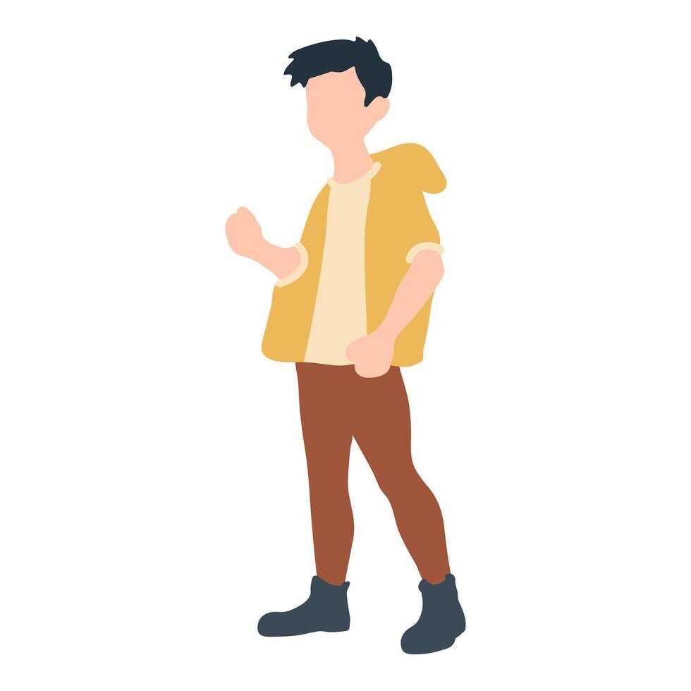 Man Walking Wearing Jacket Illustration vector