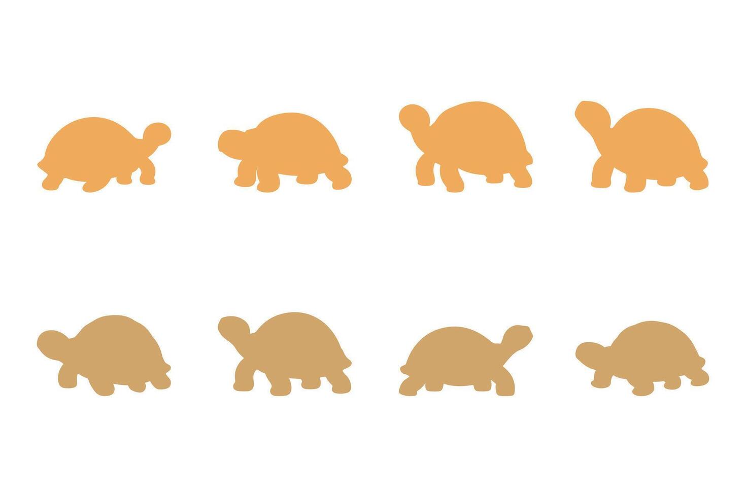 Tortoise Silhouette Icon Set. Animal Illustration Design vector