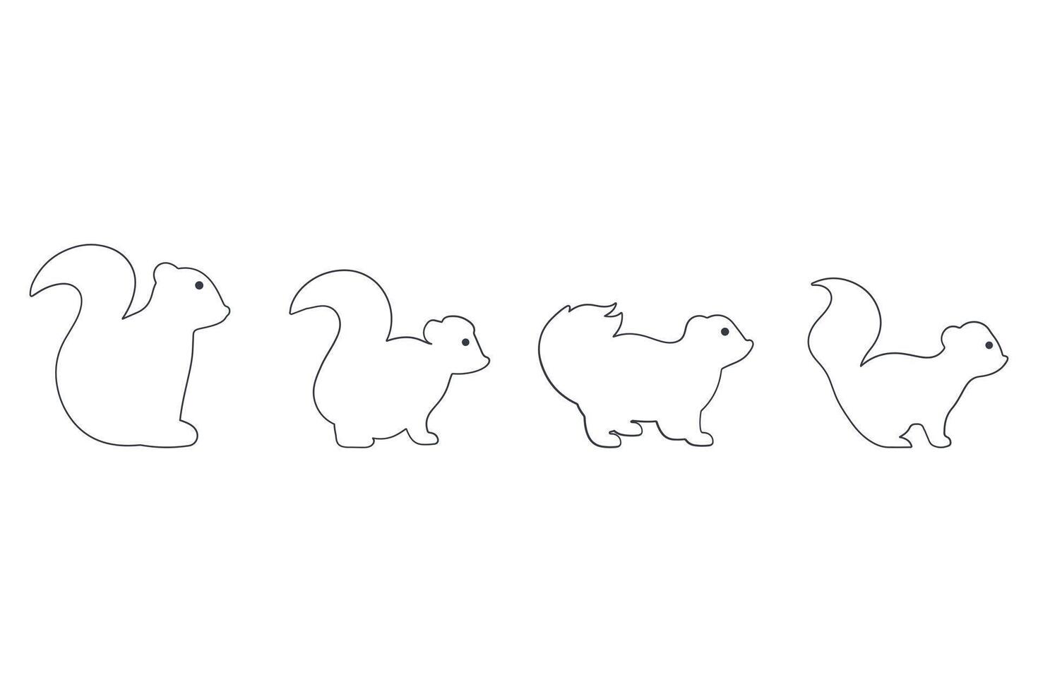 Skunk Outline Icon Set. Animal Illustration Design vector