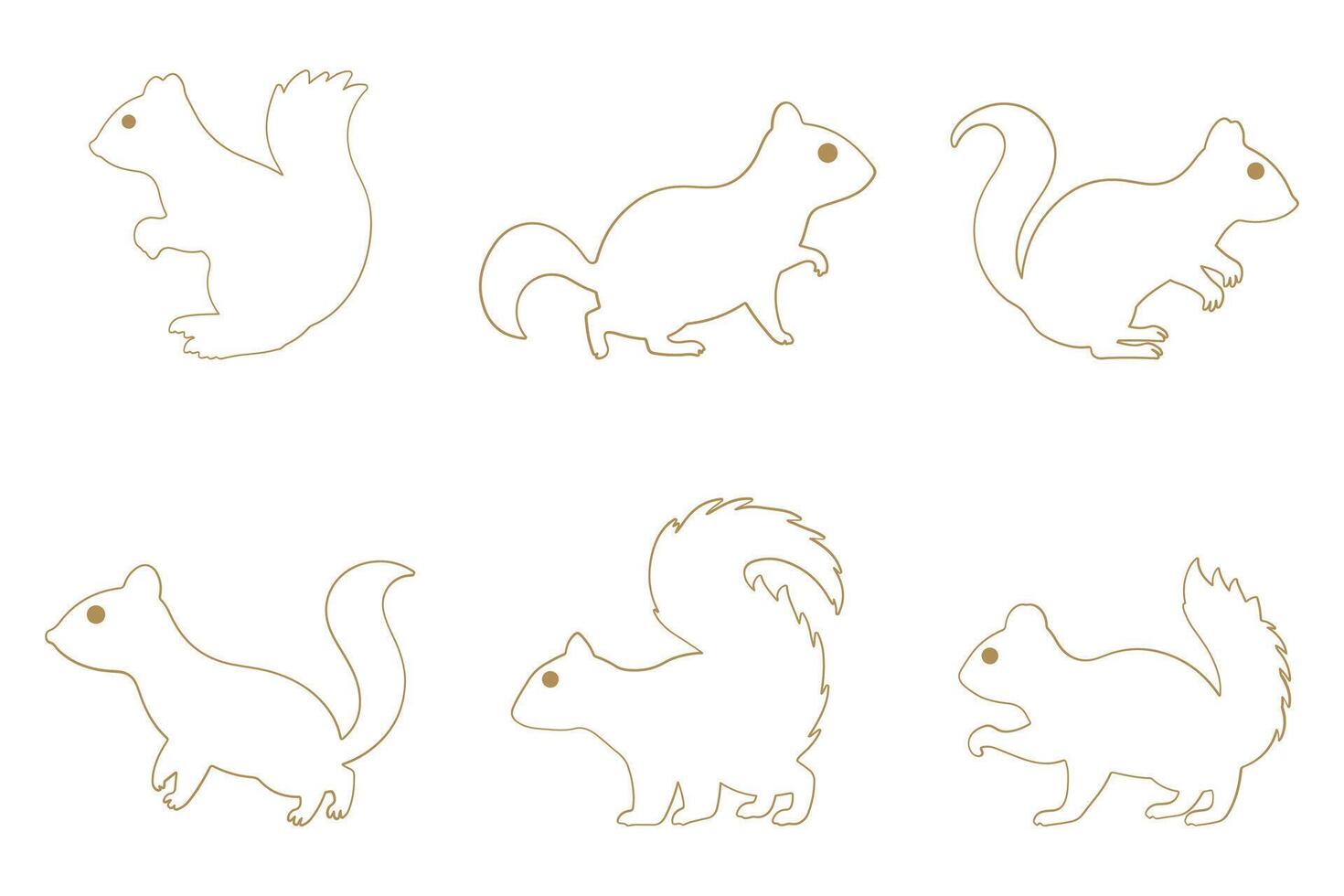 Squirrel Outline Icon Set. Animal Illustration Design vector