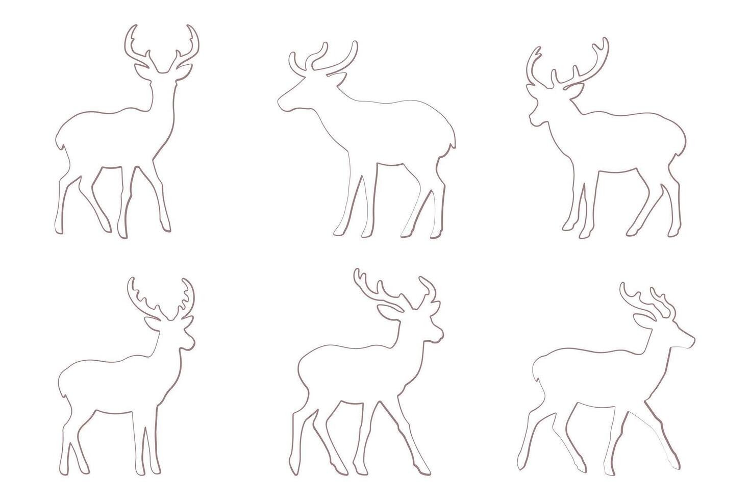 Waterbuck Outline Icon Set. Animal Illustration Design vector